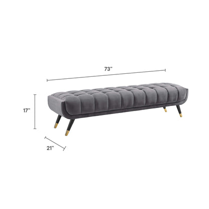 Modway Outlet Adept Performance Velvet Bench by Modway  Living Room Furniture Gray - EEI-3061-GRY