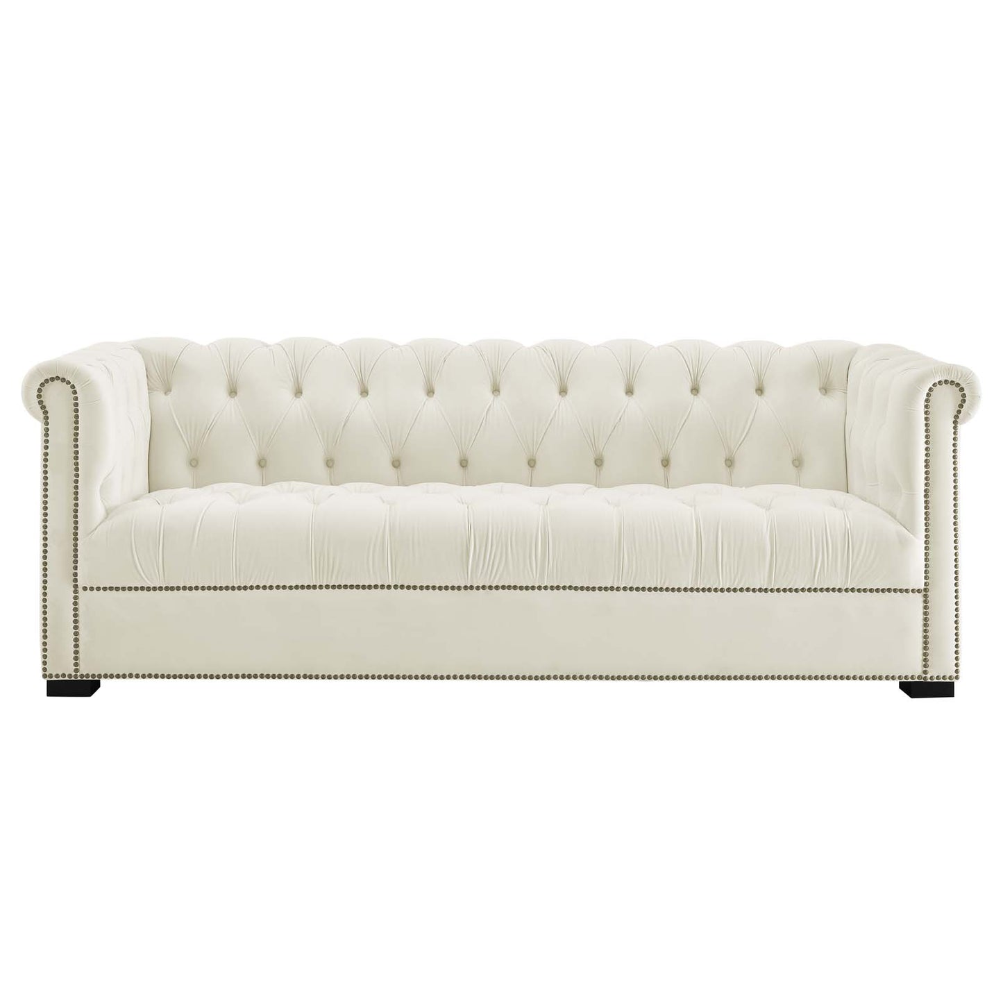 Modway Outlet Heritage Performance Velvet Sofa by Modway  Living Room Furniture Ivory - EEI-3064-IVO