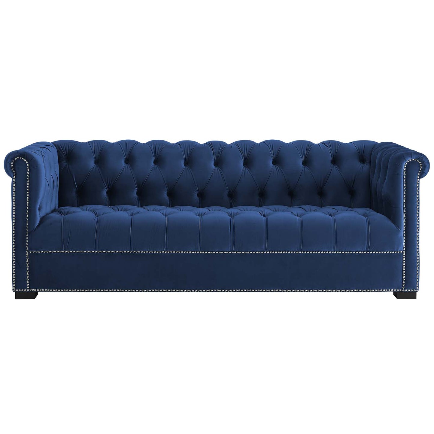 Modway Outlet Heritage Performance Velvet Sofa by Modway  Living Room Furniture Midnight Blue - EEI-3064-MID