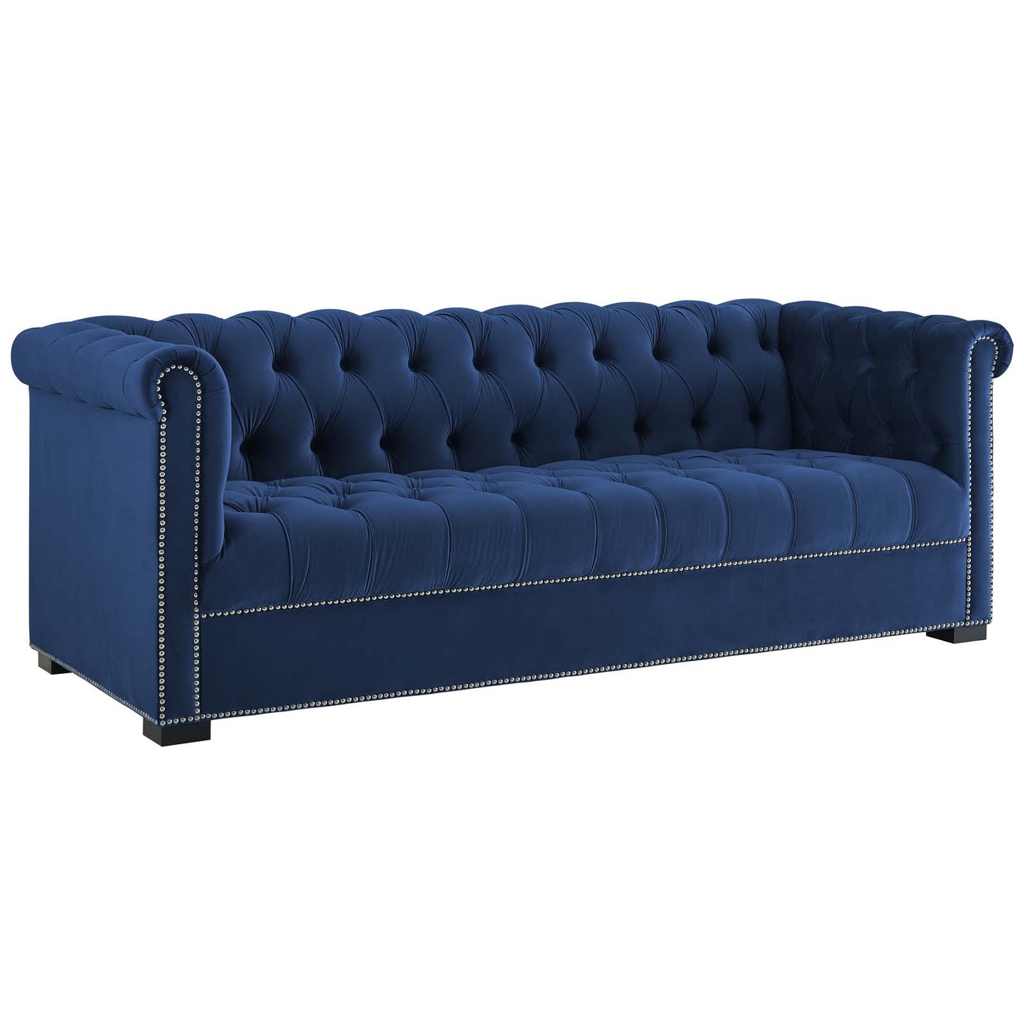 Modway Outlet Heritage Performance Velvet Sofa by Modway  Living Room Furniture Midnight Blue - EEI-3064-MID