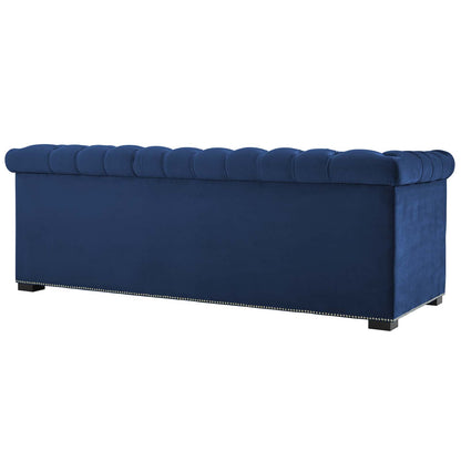 Modway Outlet Heritage Performance Velvet Sofa by Modway  Living Room Furniture Midnight Blue - EEI-3064-MID