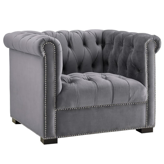 Modway Outlet Heritage Performance Velvet Armchair by Modway  Living Room Furniture Gray - EEI-3065-GRY