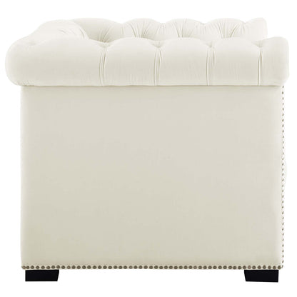 Modway Outlet Heritage Performance Velvet Armchair by Modway  Living Room Furniture Ivory - EEI-3065-IVO