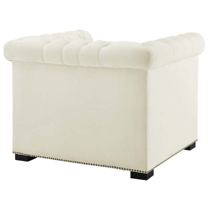 Modway Outlet Heritage Performance Velvet Armchair by Modway  Living Room Furniture Ivory - EEI-3065-IVO
