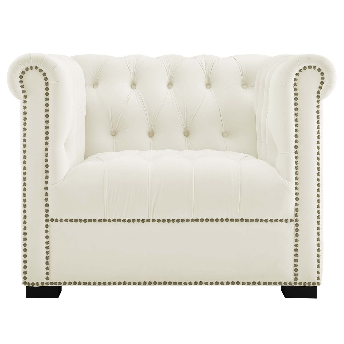 Modway Outlet Heritage Performance Velvet Armchair by Modway  Living Room Furniture Ivory - EEI-3065-IVO