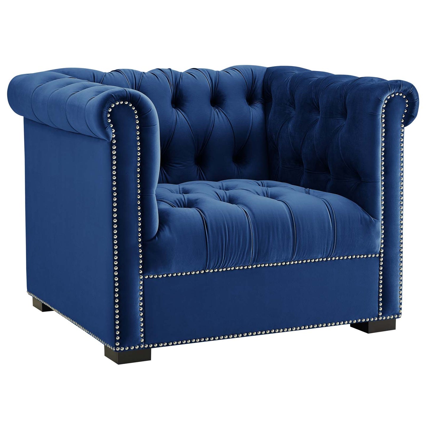 Modway Outlet Heritage Performance Velvet Armchair by Modway  Living Room Furniture Midnight Blue - EEI-3065-MID
