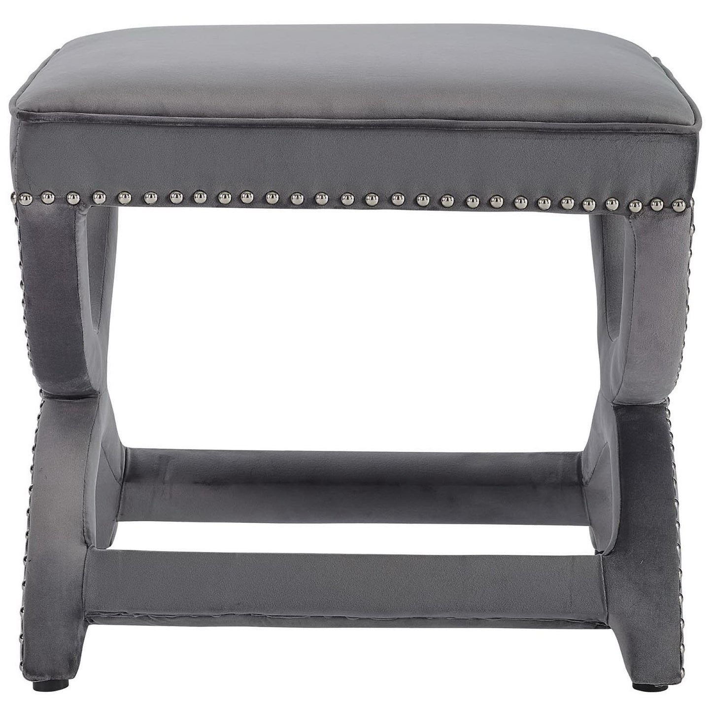 Modway Outlet Expound Upholstered Nailhead Trim Performance Velvet Ottoman by Modway  Living Room Furniture Gray - EEI-3068-GRY