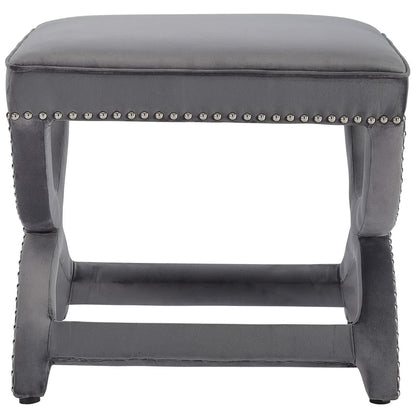 Modway Outlet Expound Upholstered Nailhead Trim Performance Velvet Ottoman by Modway  Living Room Furniture Gray - EEI-3068-GRY