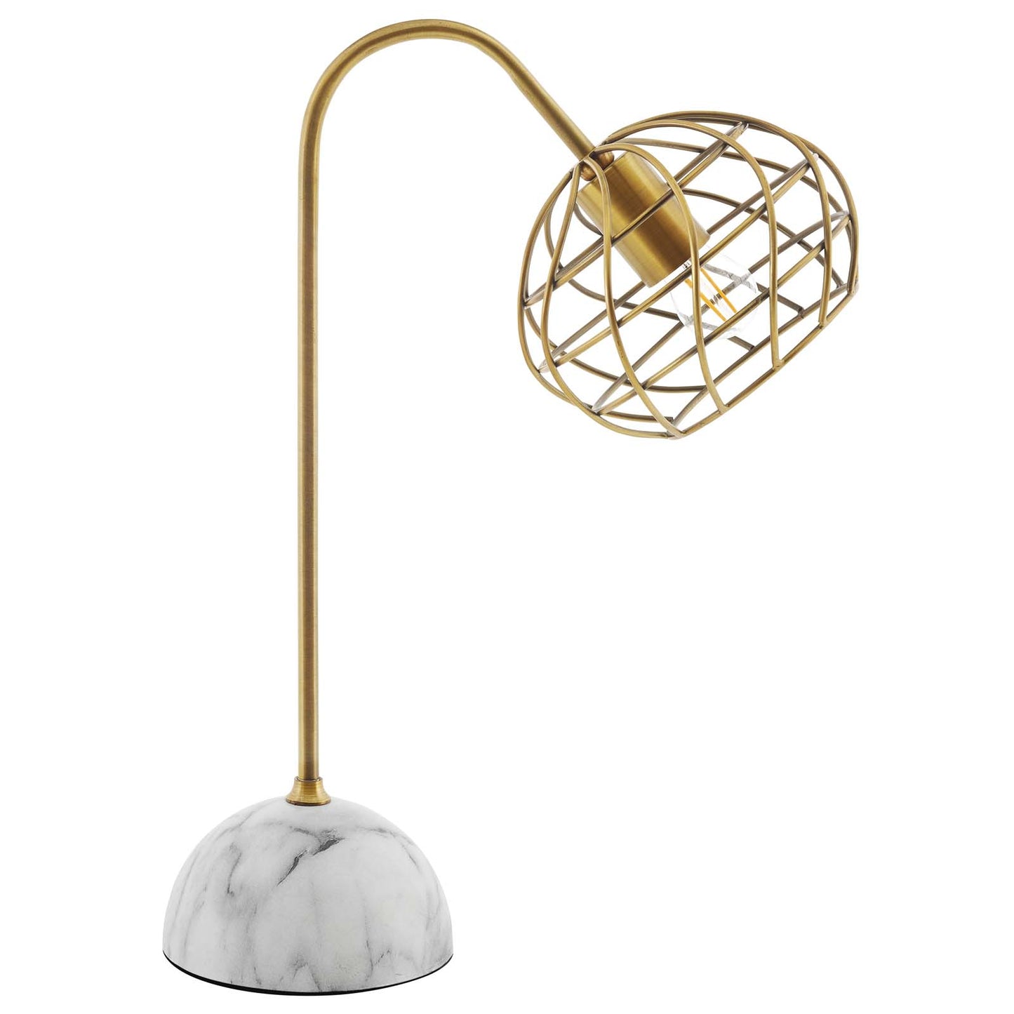 Modway Outlet Salient Brass and Faux White Marble Table Lamp by Modway  Lighting Lighting  - EEI-3086