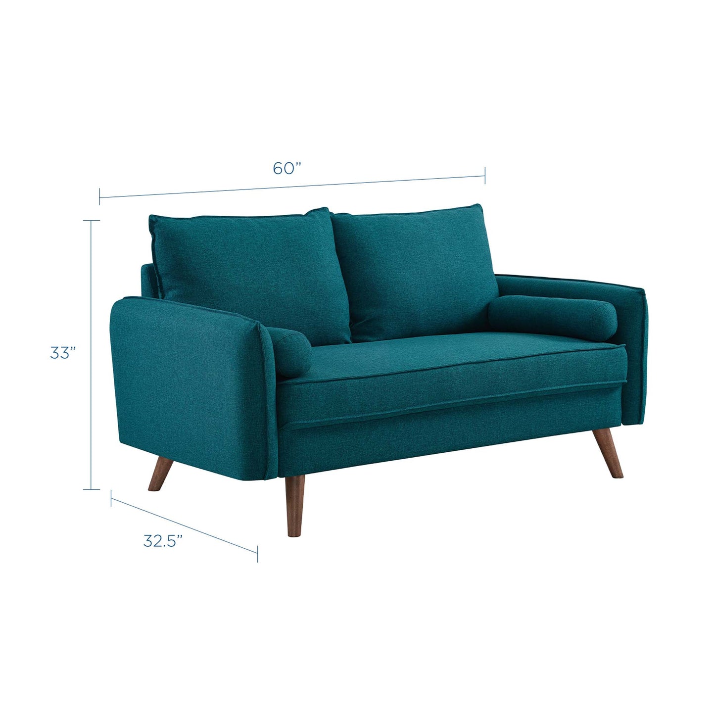 Modway - Revive Upholstered Fabric Loveseat by Modway  Living Room Sofas and Armchairs Blue - EEI-3091-TEA
