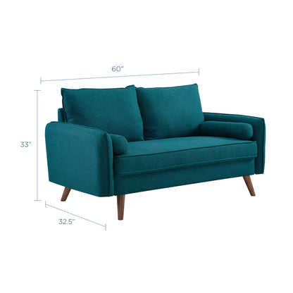 Modway - Revive Upholstered Fabric Loveseat by Modway  Living Room Sofas and Armchairs Blue - EEI-3091-TEA