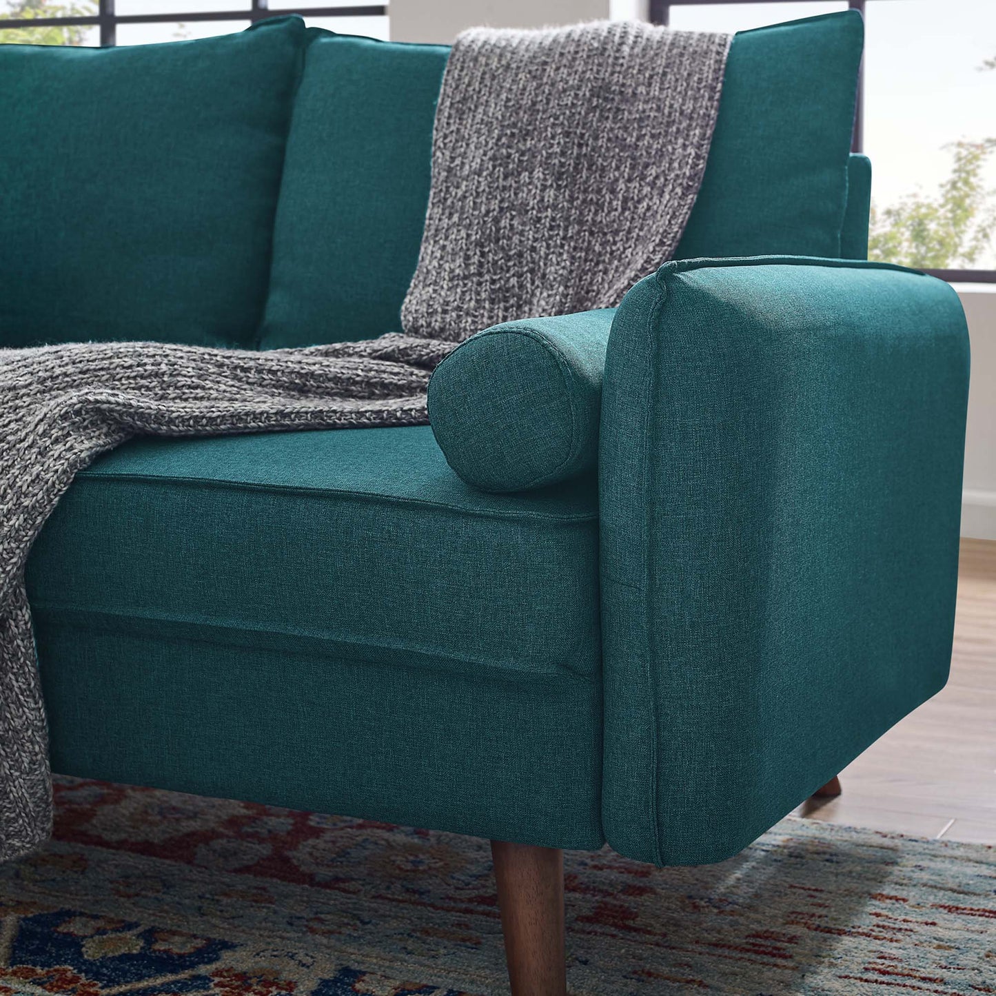 Modway - Revive Upholstered Fabric Loveseat by Modway  Living Room Sofas and Armchairs Blue - EEI-3091-TEA
