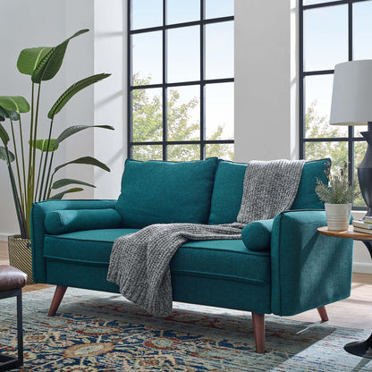 Modway - Revive Upholstered Fabric Loveseat by Modway  Living Room Sofas and Armchairs Blue - EEI-3091-TEA
