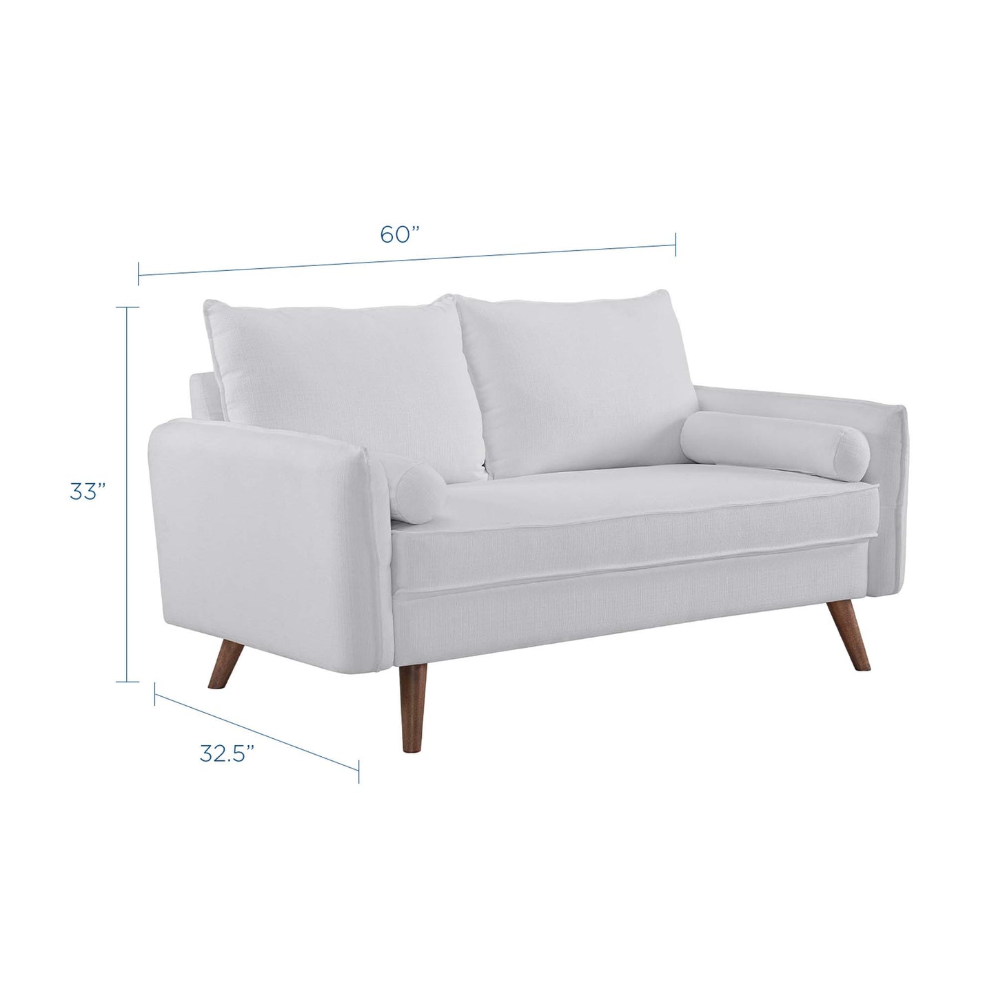 Modway Outlet Revive Upholstered Fabric Loveseat by Modway  Living Room Furniture White - EEI-3091-WHI