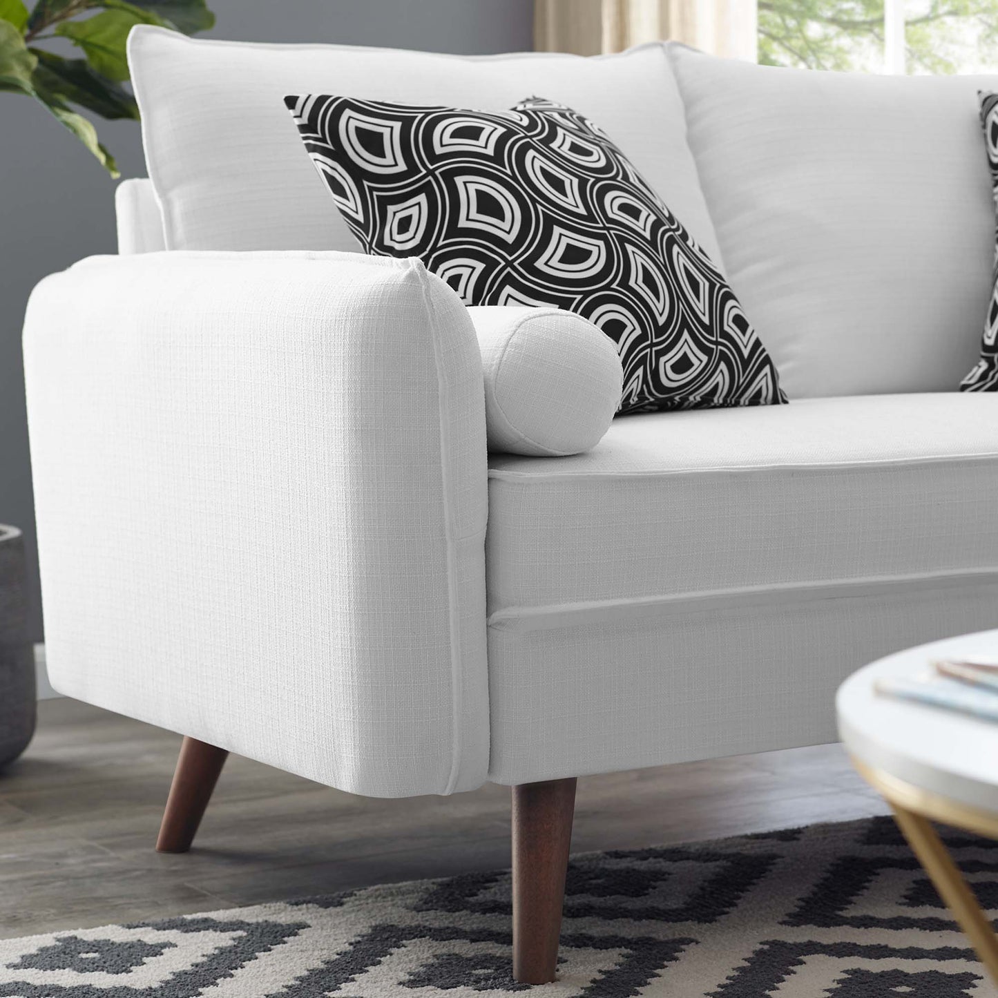 Modway Outlet Revive Upholstered Fabric Loveseat by Modway  Living Room Furniture White - EEI-3091-WHI