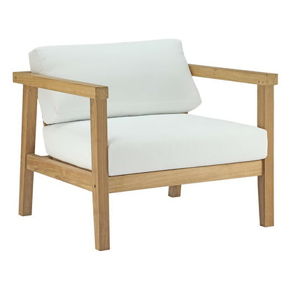 Modway - Bayport 6 Piece Outdoor Patio Teak Set by Modway  Outdoor Furniture Sofa Sectionals White - EEI-3109-NAT-WHI-SET