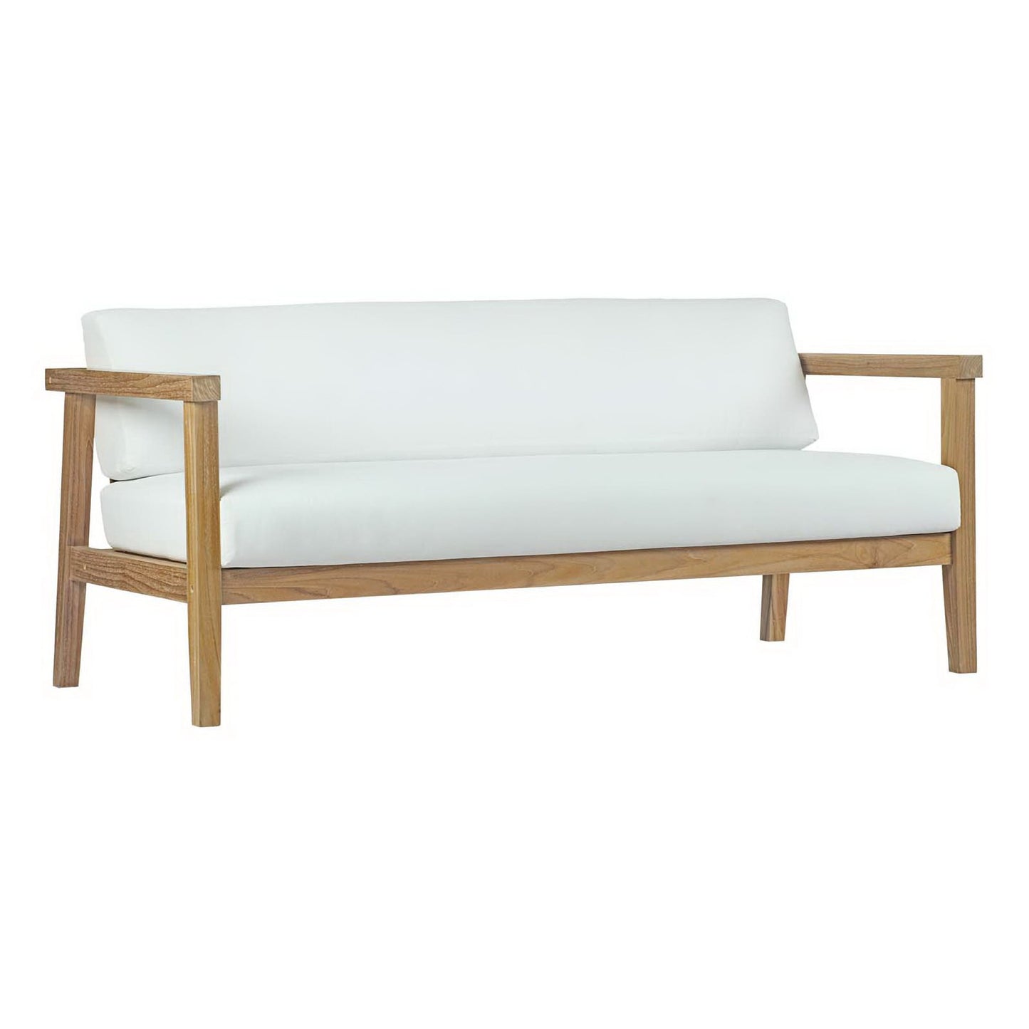 Modway - Bayport 8 Piece Outdoor Patio Teak Set by Modway  Outdoor Furniture Sofa Sectionals White - EEI-3110-NAT-WHI-SET