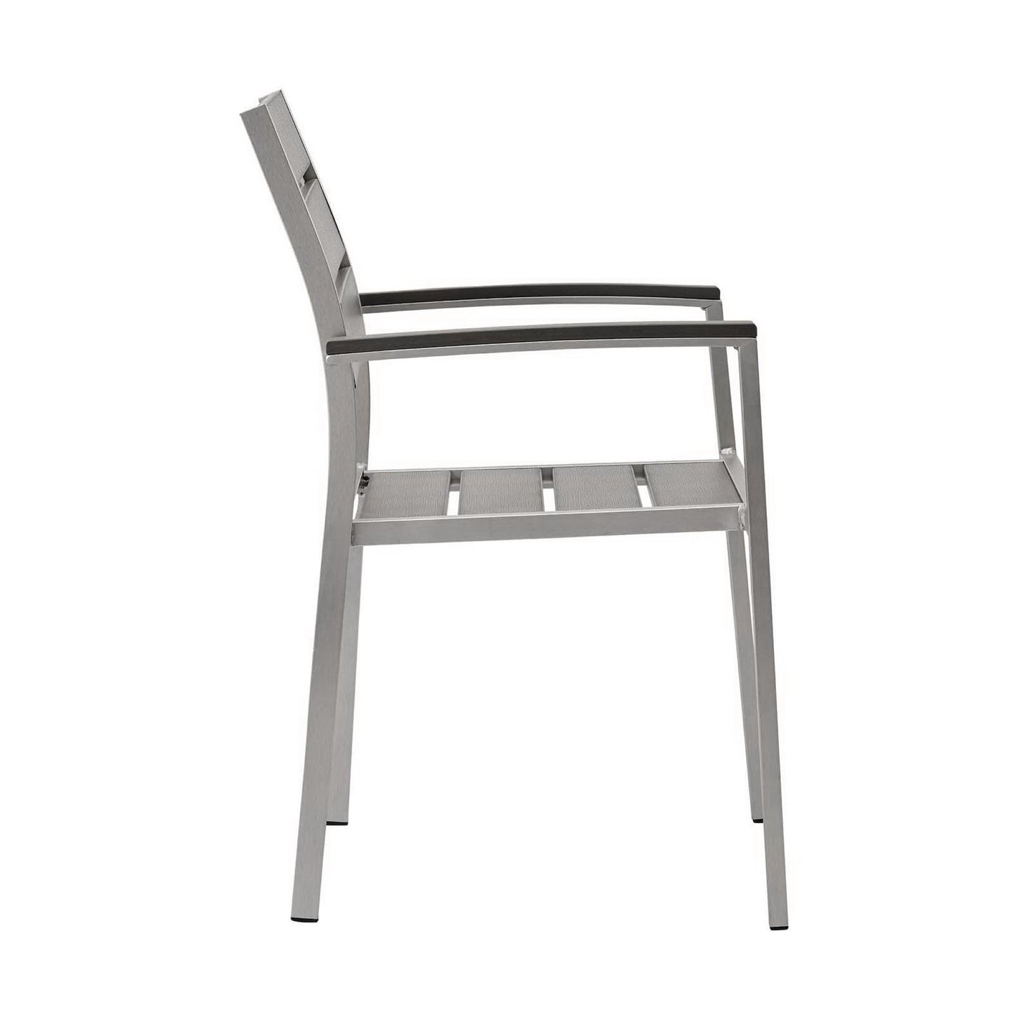 Modway - Shore Outdoor Patio Aluminum Dining Armchair by Modway  Outdoor Furniture Bar and Dining Gray - EEI-3130-SLV-GRY