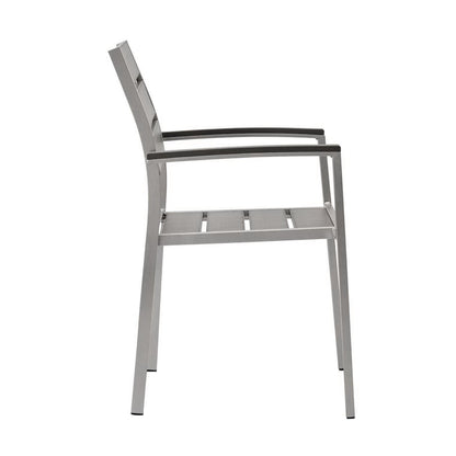 Modway - Shore Outdoor Patio Aluminum Dining Armchair by Modway  Outdoor Furniture Bar and Dining Gray - EEI-3130-SLV-GRY