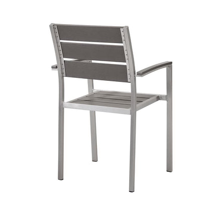 Modway - Shore Outdoor Patio Aluminum Dining Armchair by Modway  Outdoor Furniture Bar and Dining Gray - EEI-3130-SLV-GRY