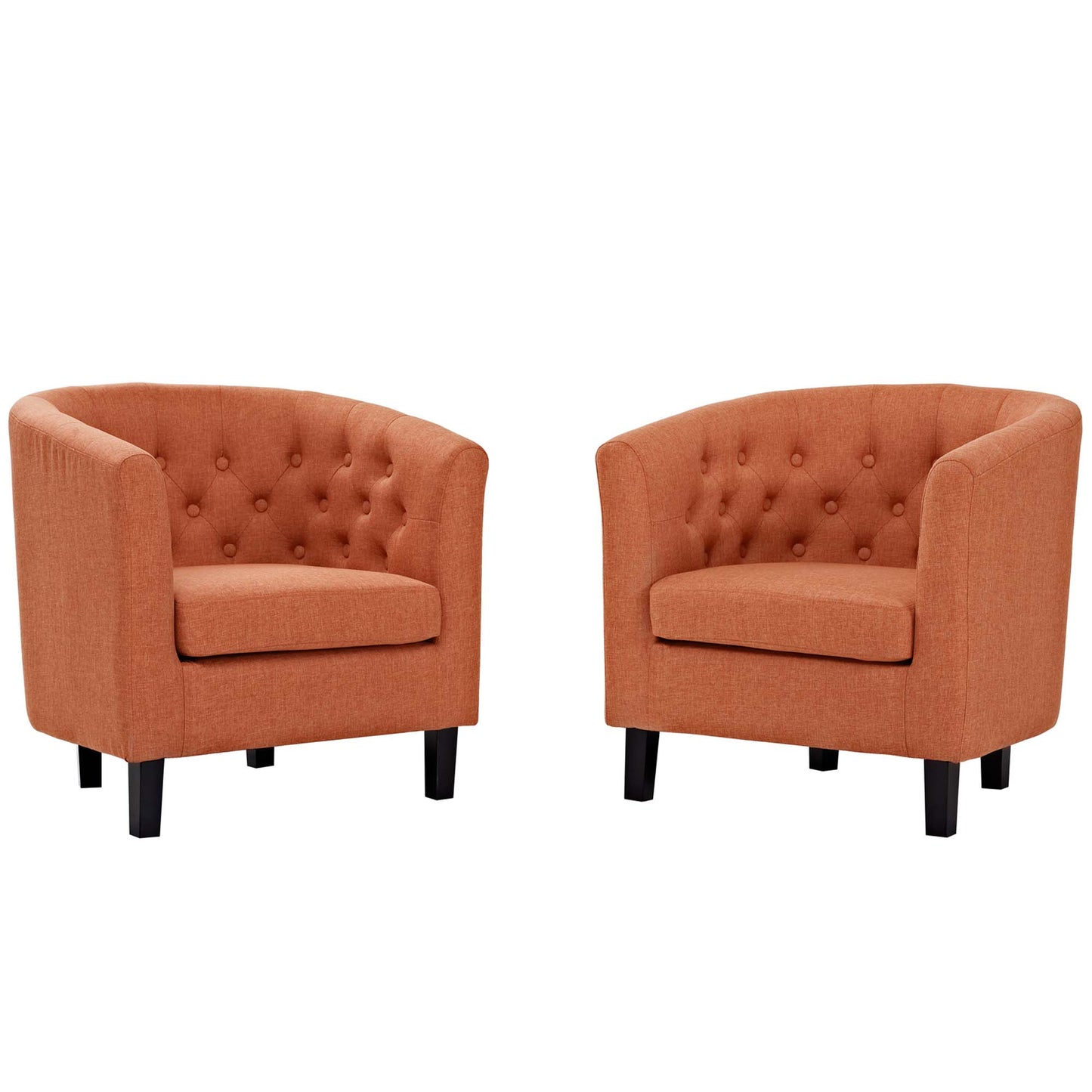 Modway - Prospect 2 Piece Upholstered Fabric Armchair Set by Modway  Living Room Sofas and Armchairs Orange - EEI-3150-ORA-SET