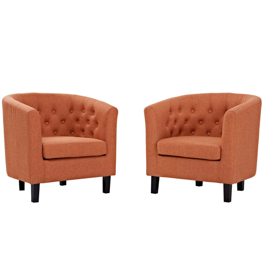 Modway - Prospect 2 Piece Upholstered Fabric Armchair Set by Modway  Living Room Sofas and Armchairs Orange - EEI-3150-ORA-SET