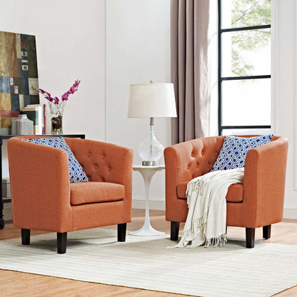 Modway - Prospect 2 Piece Upholstered Fabric Armchair Set by Modway  Living Room Sofas and Armchairs Orange - EEI-3150-ORA-SET