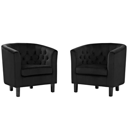 Modway - Prospect 2 Piece Performance Velvet Armchair Set by Modway  Living Room Sofas and Armchairs Black - EEI-3153-BLK-SET