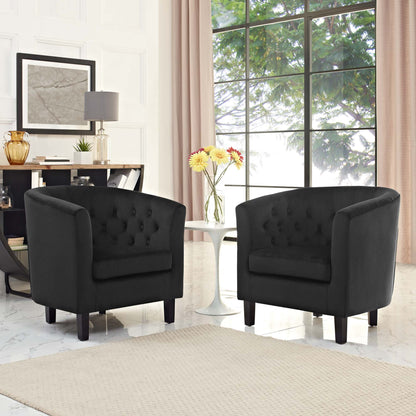 Modway - Prospect 2 Piece Performance Velvet Armchair Set by Modway  Living Room Sofas and Armchairs Black - EEI-3153-BLK-SET