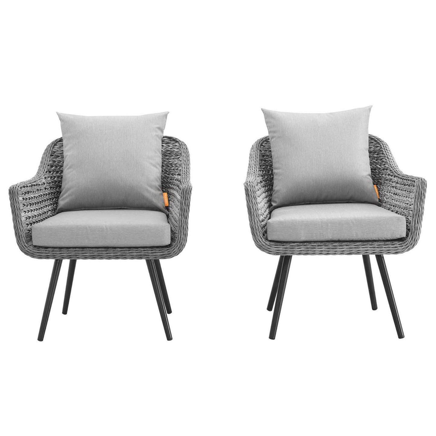 Modway Outlet Endeavor Outdoor Patio Wicker Rattan Armchair Set of 2 by Modway  Outdoor Furniture Furniture Gray Gray - EEI-3176-GRY-GRY-SET