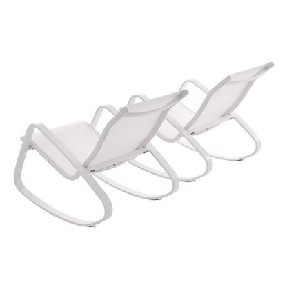 Modway Outlet Traveler Outdoor Patio Mesh Sling Rocking Lounge Chair Set of 2 by Modway  Outdoor Furniture Furniture White White - EEI-3180-WHI-WHI-SET