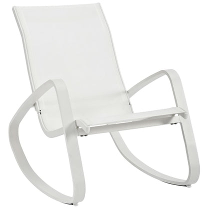 Modway Outlet Traveler Outdoor Patio Mesh Sling Rocking Lounge Chair Set of 2 by Modway  Outdoor Furniture Furniture White White - EEI-3180-WHI-WHI-SET