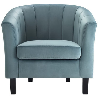 Modway - Prospect Channel Tufted Performance Velvet Armchair by Modway  Living Room Sofas and Armchairs Blue - EEI-3188-LBU