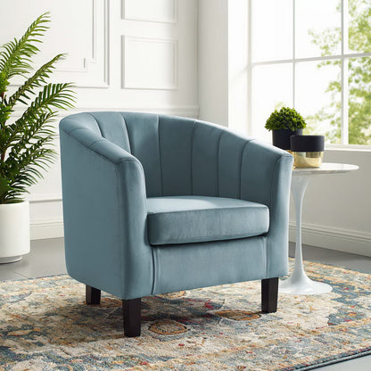 Modway - Prospect Channel Tufted Performance Velvet Armchair by Modway  Living Room Sofas and Armchairs Blue - EEI-3188-LBU