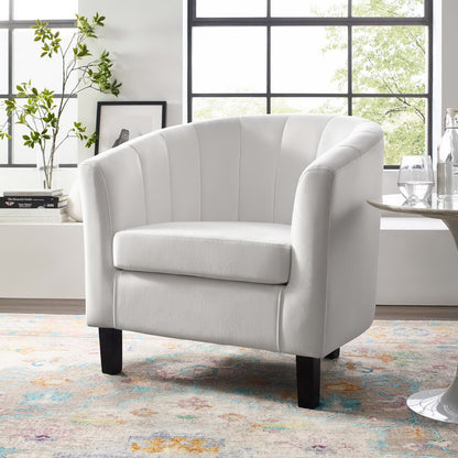 Modway - Prospect Channel Tufted Performance Velvet Armchair by Modway  Living Room Sofas and Armchairs White - EEI-3188-WHI