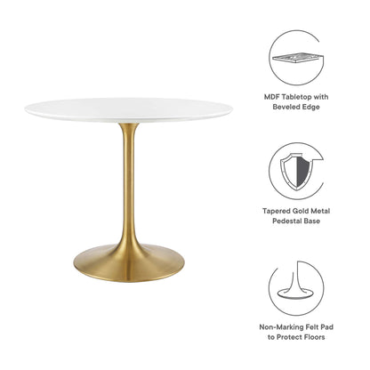 Modway - Lippa 36" Round Wood Dining Table by Modway  Bar and Dining Bar and Dining Tables White - EEI-3209-GLD-WHI