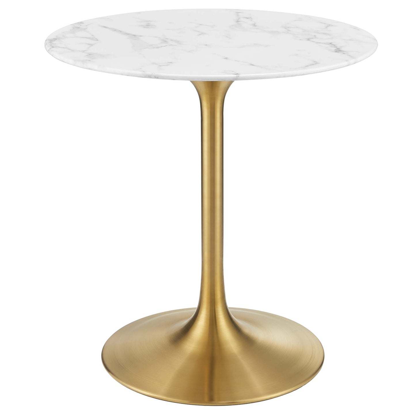 Modway - Lippa 28" Round Faux Marble Dining Table by Modway  Bar and Dining Bar and Dining Tables White - EEI-3213-GLD-WHI