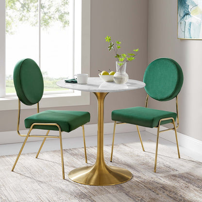 Modway - Lippa 28" Round Faux Marble Dining Table by Modway  Bar and Dining Bar and Dining Tables White - EEI-3213-GLD-WHI