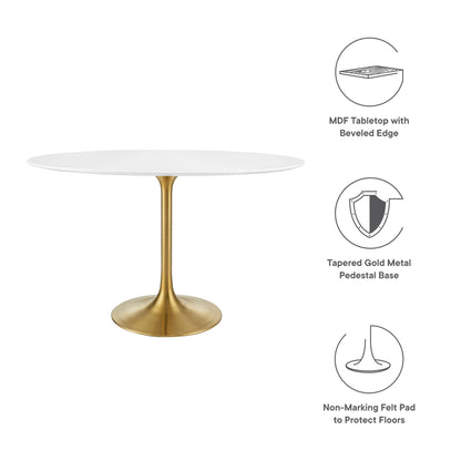 Modway - Lippa 48" Oval Wood Dining Table by Modway  Bar and Dining Bar and Dining Tables White - EEI-3215-GLD-WHI