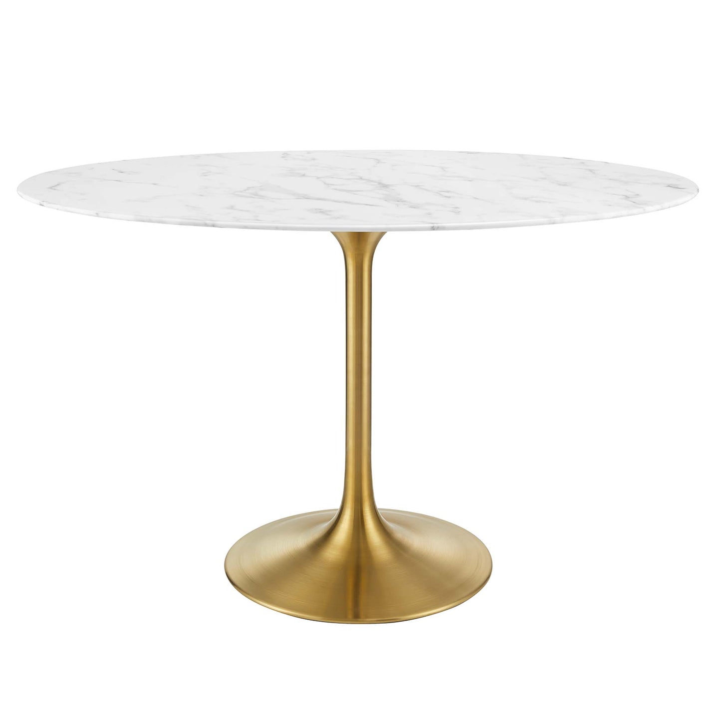Modway - Lippa 48" Oval Faux Marble Dining Table by Modway  Bar and Dining Bar and Dining Tables White - EEI-3216-GLD-WHI