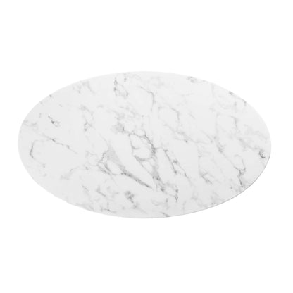 Modway - Lippa 48" Oval Faux Marble Dining Table by Modway  Bar and Dining Bar and Dining Tables White - EEI-3216-GLD-WHI