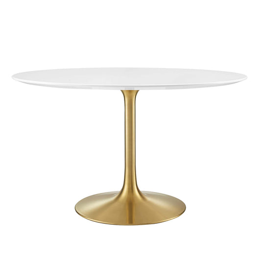 Modway - Lippa 48" Round Wood Dining Table by Modway  Bar and Dining Bar and Dining Tables White - EEI-3227-GLD-WHI