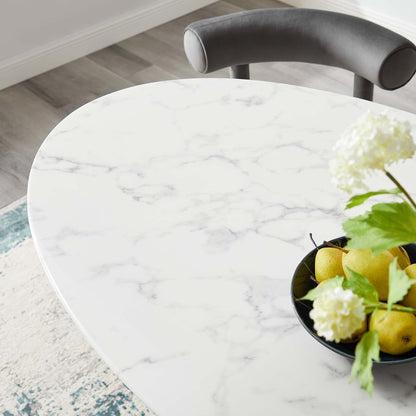 Modway - Lippa 54" Oval Faux Marble Dining Table by Modway  Bar and Dining Bar and Dining Tables White - EEI-3235-GLD-WHI
