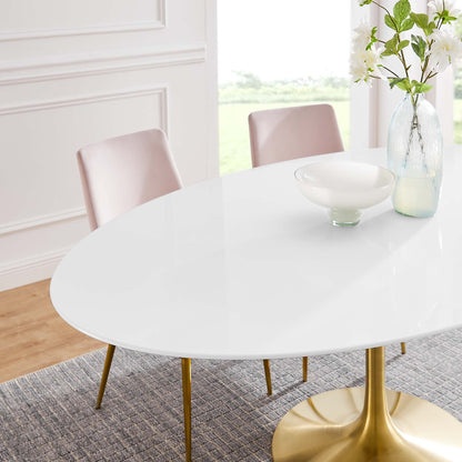 Modway Outlet Lippa 78" Oval Wood Dining Table by Modway  Bar and Dining Furniture Gold White - EEI-3255-GLD-WHI