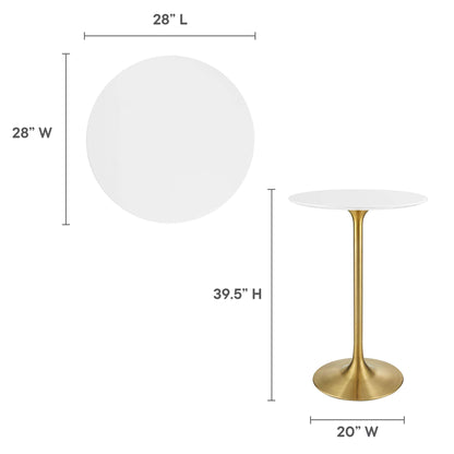 Modway - Lippa 28" Round Wood Bar Table by Modway  Bar and Dining Bar and Dining Tables White - EEI-3262-GLD-WHI