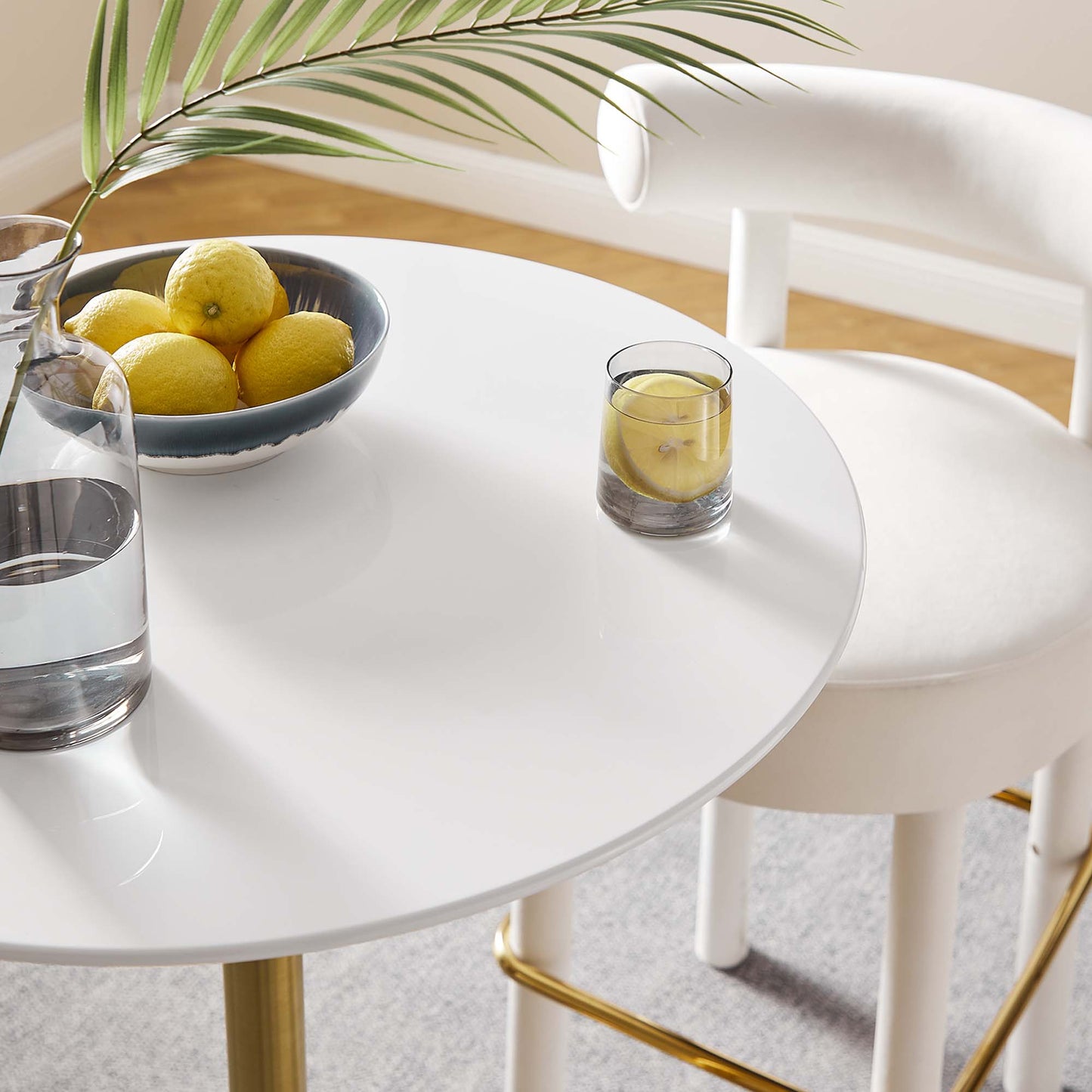 Modway - Lippa 28" Round Wood Bar Table by Modway  Bar and Dining Bar and Dining Tables White - EEI-3262-GLD-WHI
