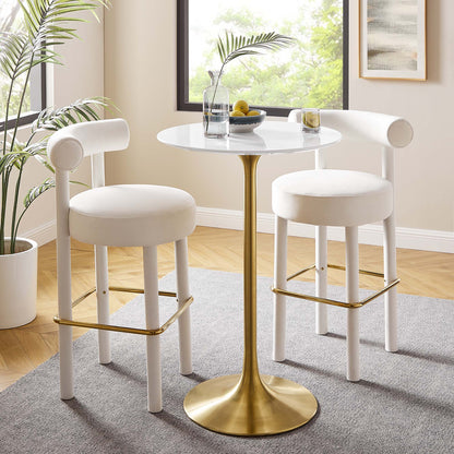 Modway - Lippa 28" Round Wood Bar Table by Modway  Bar and Dining Bar and Dining Tables White - EEI-3262-GLD-WHI