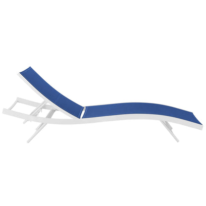 Modway - Glimpse Outdoor Patio Mesh Chaise Lounge Chair by Modway  Outdoor Furniture Sofa Sectionals Blue - EEI-3300-WHI-NAV