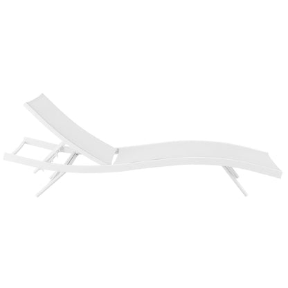 Modway - Glimpse Outdoor Patio Mesh Chaise Lounge Chair by Modway  Outdoor Furniture Sofa Sectionals White - EEI-3300-WHI-WHI