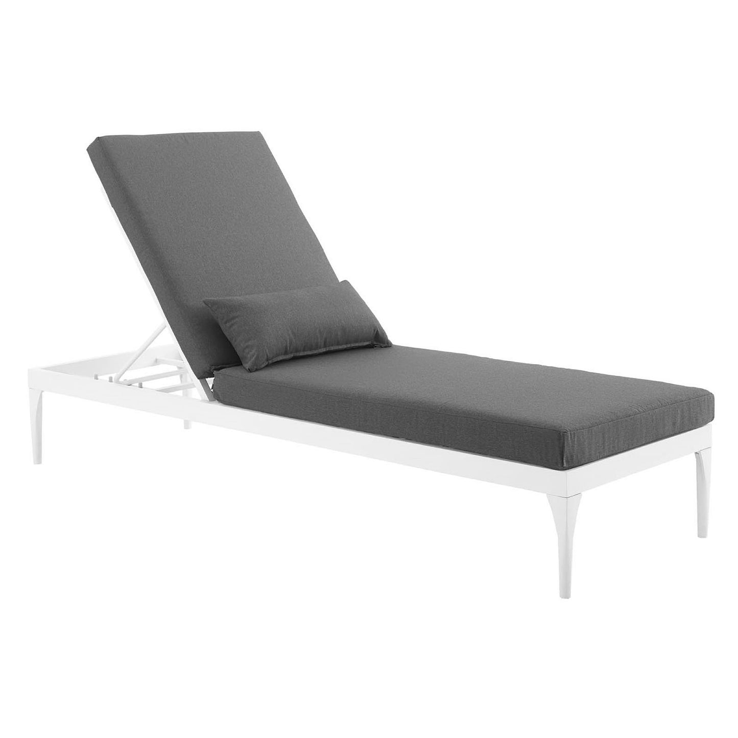 Modway Outlet Perspective Cushion Outdoor Patio Chaise Lounge Chair by Modway  Outdoor Furniture Furniture White Charcoal - EEI-3301-WHI-CHA
